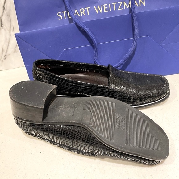 Stuart Weitzman Black pattern Slip On Loafers Size 6 - Picture 6 of 10